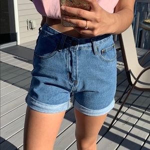 BooHoo High Rise Denim Shorts